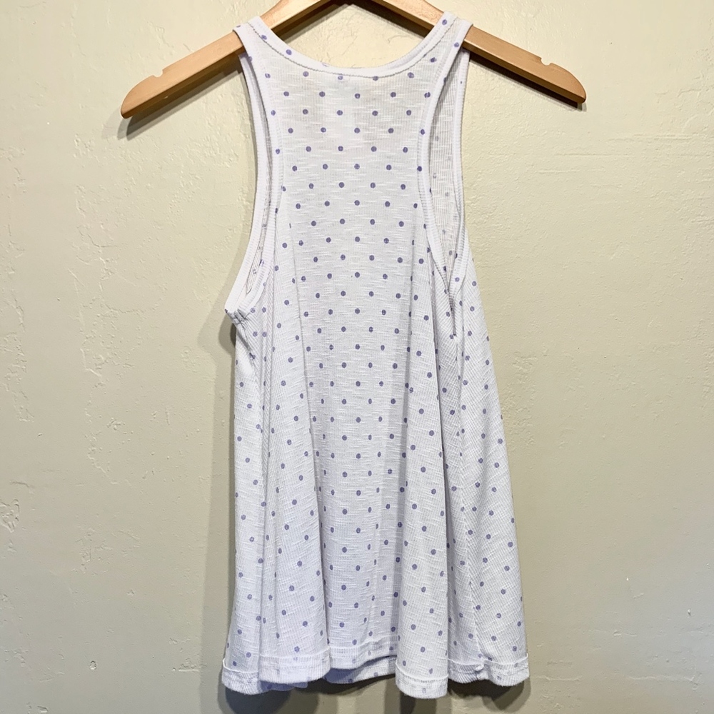 FP | La Nite Lavender Polka Dot Flowy Ribbed Soft Jersey Tank Top - Picture 5 of 10